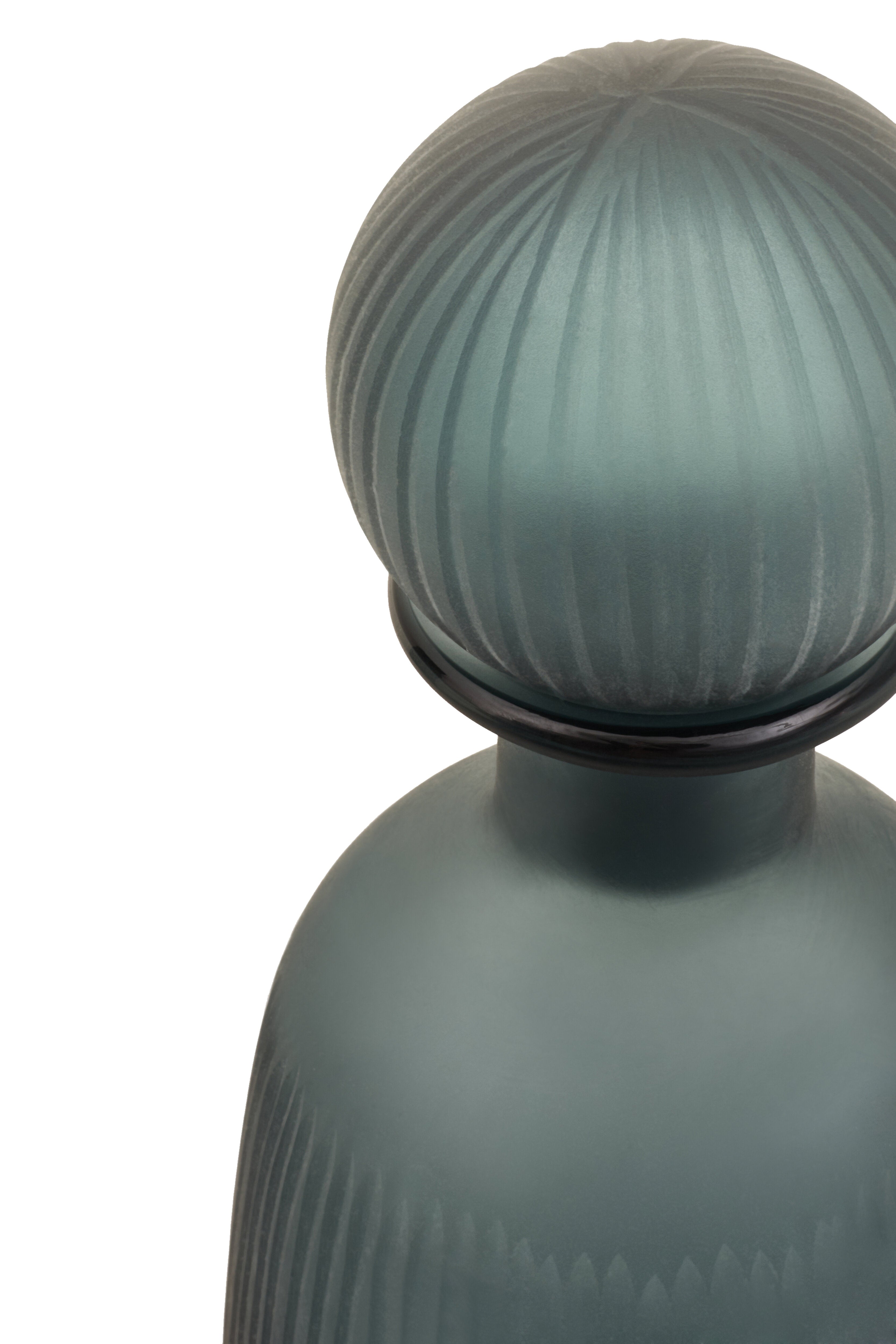 Camilla Frosted Blue Glass Bottle Vase | Medium